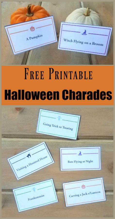 Free Halloween Charades Printable Printable Templates