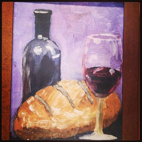 Painting Bread And Wine Fabric Painting Acrylic Painting Oil