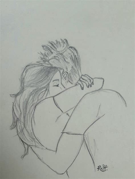 Pencil Shading Lovelycouple Pencil Shading Hug Male Sketch Couples Lovely Couple Cuddle