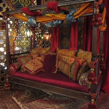 Give your bed a cozy canopy using curtains and ceiling rails. moroccan day bed | My Style in 2019 | Moroccan bed ...