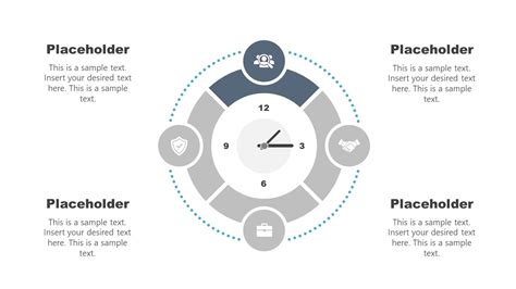 Time Management 4 Steps Clock Powerpoint Slidemodel