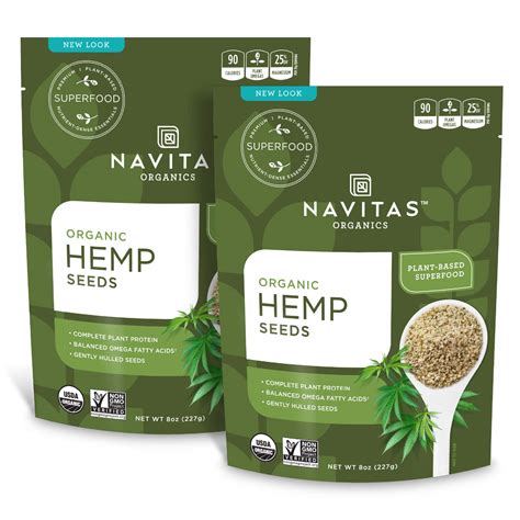 Navitas Organics Raw Hemp Seeds 8 Oz Bag15 Servings Organic Non Gmo