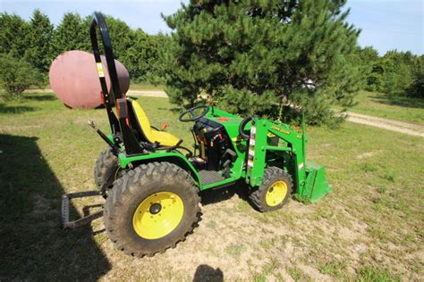 John Deere 4100 Compact Tractor Hst 4x4 Rops Jd410 Loader Mower