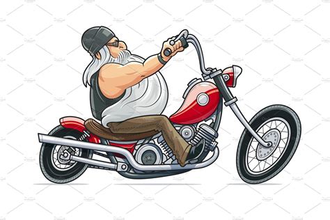 Biker Ride At Motorcycle Cartoon Motorrad