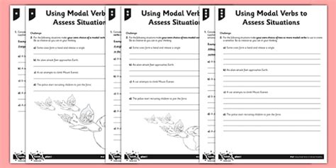 Examples are given of a selection of words to support learners in their steps to success in the spag ks2 activity. Using Modal Verbs to Assess Situations Differentiated ...