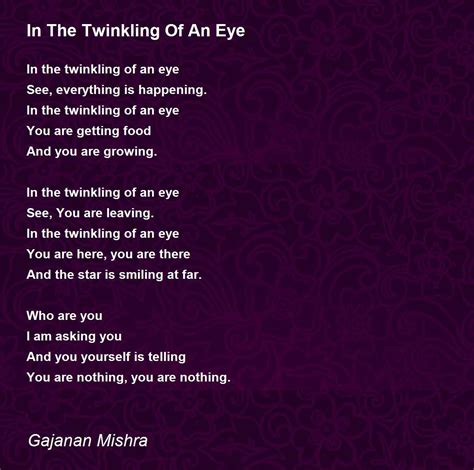 In The Twinkling Of An Eye In The Twinkling Of An Eye Poem By Gajanan