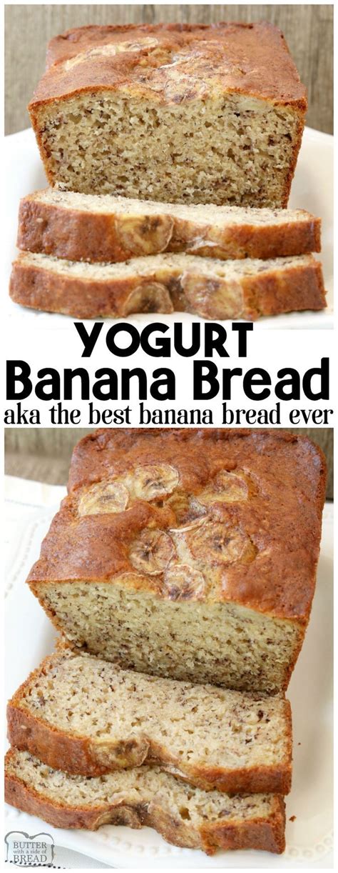 3 bananas, mashed, 1/2 c. Yogurt Banana Bread is the BEST banana bread recipe ever! Made with yogurt and ripe bananas, it ...