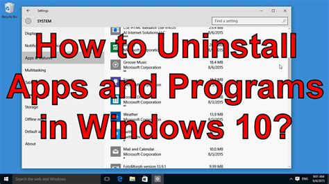 How To Uninstall Apps And Programs In Windows 10 Youtube