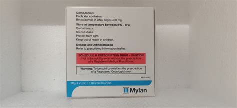 Abevmycizumab Bevacizumab Injection 100mg 400 Mg Storage 2 To 8