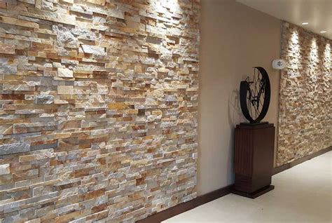 Gold Stacking Stone Panel Stone Wall Panels Faux Stone