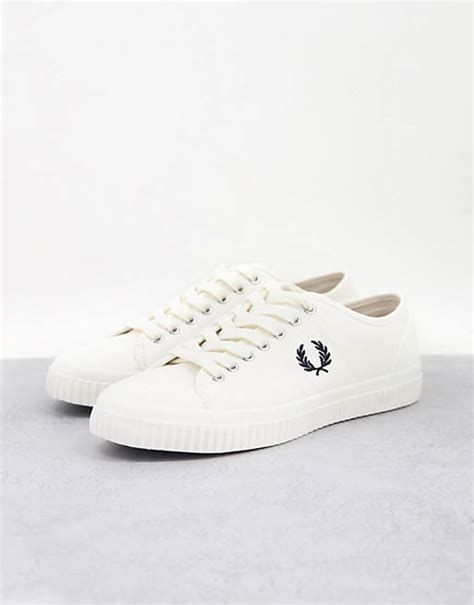 Fred Perry Hughes Low Canvas Shoes In White Asos