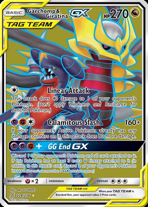 Pokemon card giratina 28 127 platinum rare pl fr ebay. Garchomp & Giratina GX 228/236 SM Unified Minds Holo Full Art Ultra Rare Pokemon Card NEAR MINT TCG