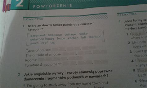Dopasuj Wyrazy Do Właściwych Kategorii - Dopasuj wyrazy z ramki do poniższych kategorii - Brainly.pl