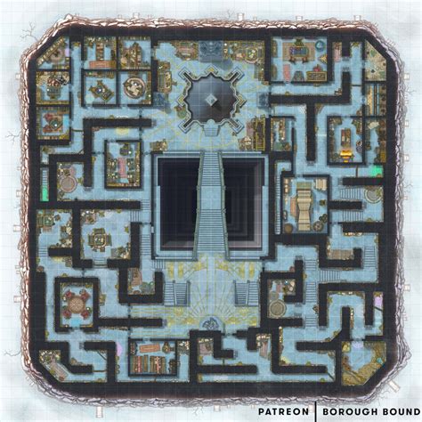The Great Dwarven Library Floor 2 Of 4 36x36 Oc Art Dnd