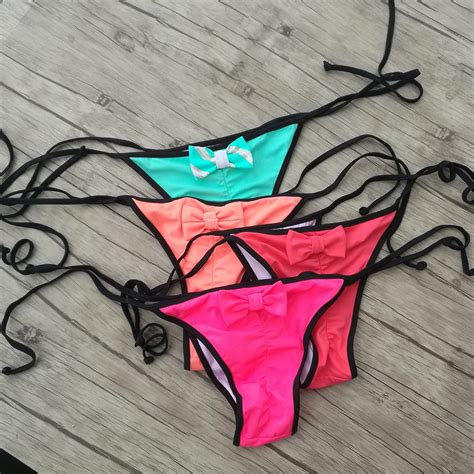 thong bikini bottom bow brazil cheeky bottoms secret biquini bikiny swimwear bikinis swimsuit
