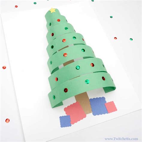 3d Paper Christmas Tree ~ Christmas Crafts For Kids Sq Twitchetts