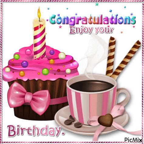 Congratulations Enjoy Your Birthday Free Animated  Picmix