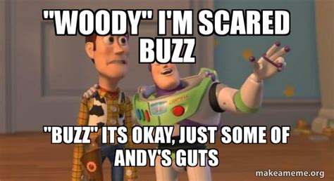 Woody Im Scared Buzz Buzz Its Okay Just Some Of Andys Guts