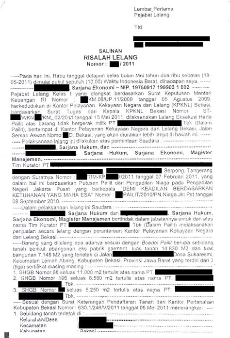 Surat kuasa pengambilan bpkb di bank, bca finance, bri, bni dll. CONTOH RISALAH LELANG DARI KANTOR KPKNL - KANTOR HUKUM AGUNG KURNIAWAN