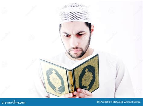 Arab Muslim Man With Koran Holy Book Stock Photo Image Of Arabic