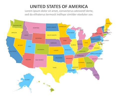 Premium Vector Map United States Of America