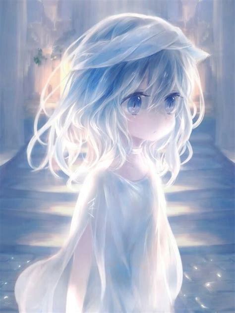Anime Girl White Hair Blue Eyes Anime Girl