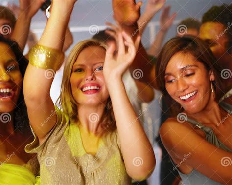 Closeup Of Young Women Dancing In A Disco Stock Image Image Of