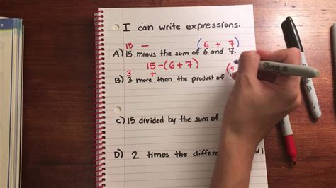 5th Lesson 19 Write Expressions Youtube
