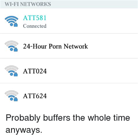 wi fi networks att 581 connected 24 hour porn network atto 24 att624 probably buffers the whole