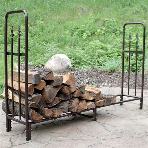 Sunnydaze Steel Indoor Outdoor Firewood Log Rack Storage W Bronze Finish Walmart Com