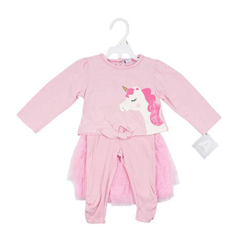 Wholesale 3pc Unicorn Baby Clothes Set Assorted Sizes Pink