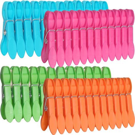 clothes pegs 48 packs clothes pegs for washing line washing pegs with durable spring 4 colors