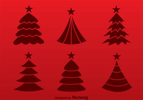 Download as svg vector, transparent png, eps or psd. Christmas Tree Red Silhouette Vectors - Download Free ...