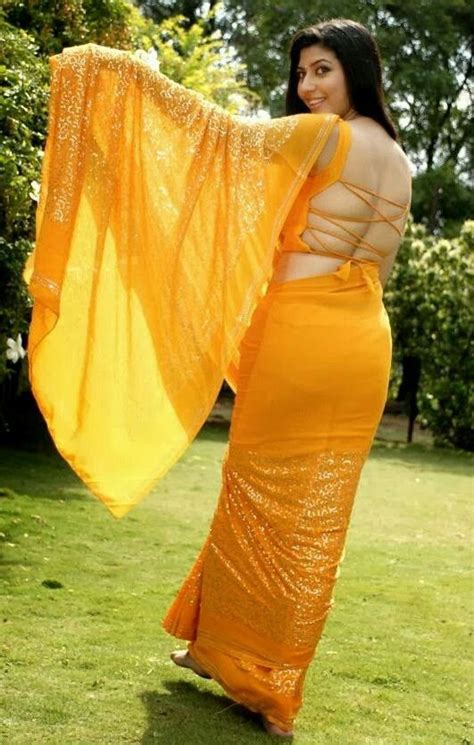 Desi Hot Back Show Saree Backless Yellow Saree Fancy Sarees Indian Beauty Saree Indian