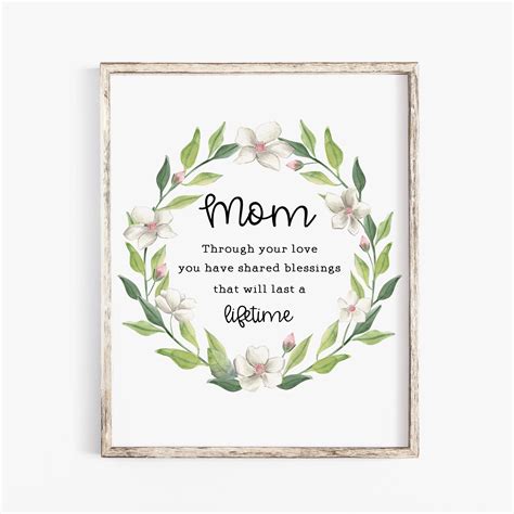 You have a uniquely personal gift an awesome type will read again and again. Mom Quote Printable - Mom Mother's Day Gift - Thoughtful ...
