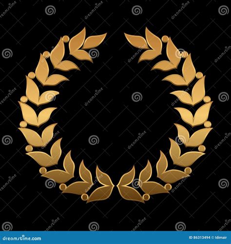 Vector Gold Award Wreaths Laurel On Black Background Vector Stock