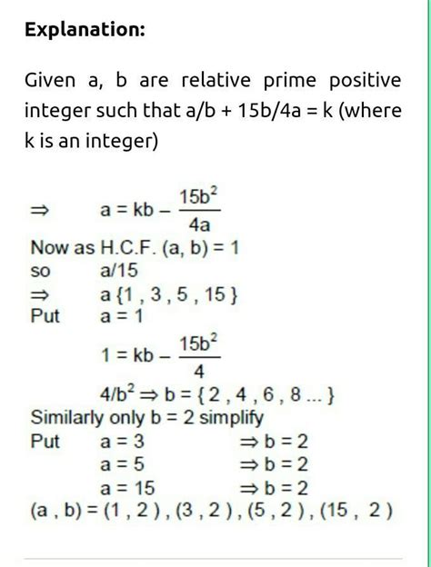 PLEASE ANSWER THIS . The number of pairs of relatively prime positive integers (a, b) such that ...