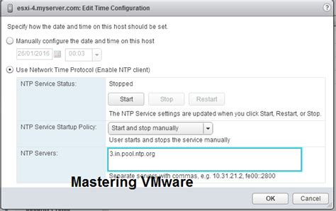 Configuring Ntp In Esxi Mastering Vmware