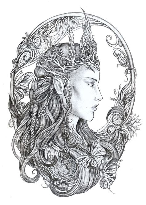 Elven Queen By Jankolas On Deviantart Fairy Coloring Pages Fairy