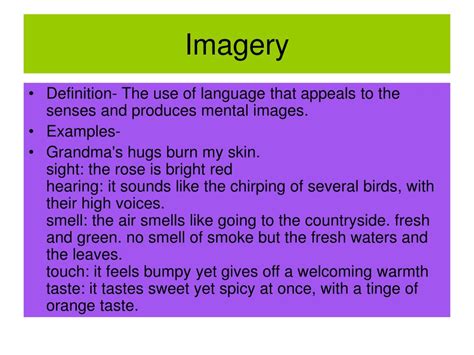Figurative Language That Uses Several Types Of Imagery Daxsongs