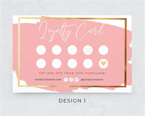 this is a set minimalist gold brush stroke loyalty card templates which is instantly