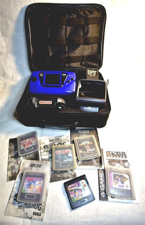 From 59 Blue Sega Game Gear System 6 Games Game Genie Magnifier