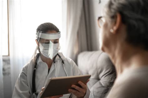 We want to create that works for you business sizewhat's your yearly revenue? House Call Digital Tablet Nurse Patient Stock Photos ...
