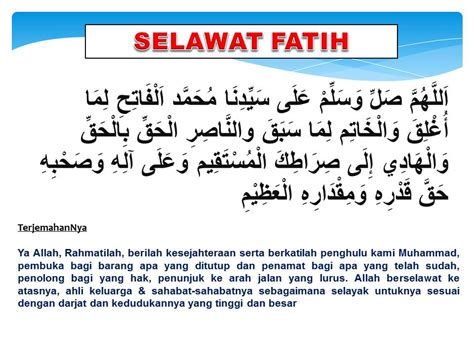 Sholawat nabi adalah salah satu amalan yang harus dilakukan oleh setiap muslim. SELAWAT FATIH - BLOG SURAH AL-QURAN