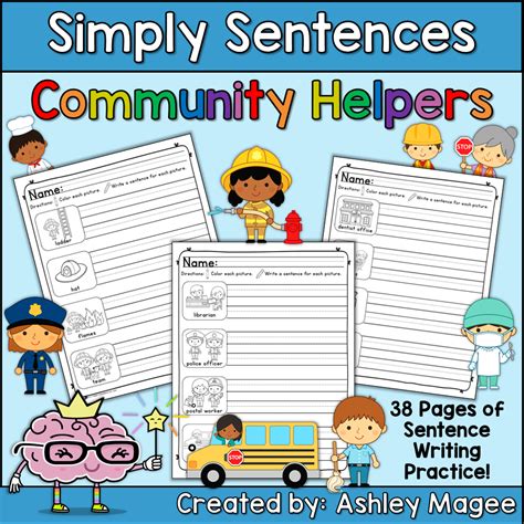 Simply Sentences Community Helpers No Prep Sentence Writing