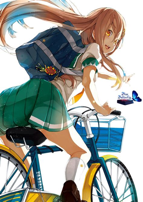 1 Anime Girl On Bike Render By Butterfly Blue B On Deviantart