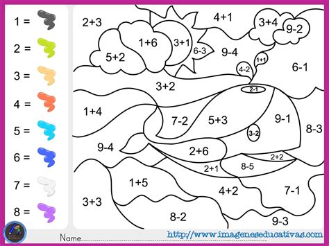 Fichas De Matematicas Para Sumar Y Colorear Dibujo 4 Imagenes Educativas