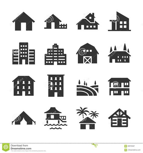 Property Type Icons Stock Vector Illustration Of Modern 89978387