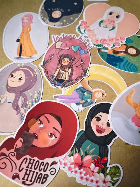 Hijab Girl Stickers Cute Hijab Stickers Hand Draw Sticker Etsy