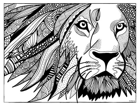 Printable Coloring Page LION Coloring Page Printable PDF | Etsy